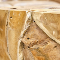 Table basse carrée en bois de teck exotique 100x100 - SATAI