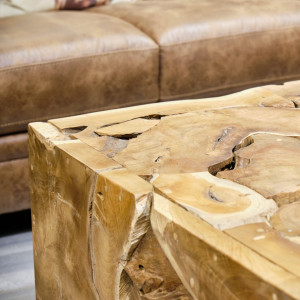 Table basse carrée en bois de teck exotique 100x100 - SATAI