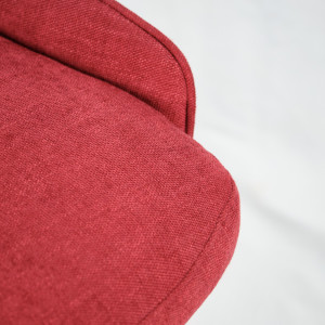 Chaise en tissu avec piétement en métal noir - rouge - TIRANA