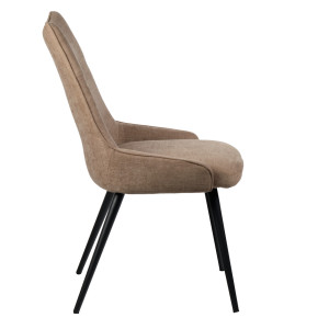 Chaise en tissu avec piétement en métal noir - beige - TIRANA