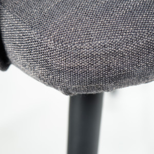 Chaise en tissu avec piétement en métal noir - anthracite - TIRANA