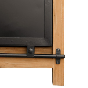 Meuble TV 1 tiroir 2 portes en métal 160cm bois de teck recyclé - YOGI