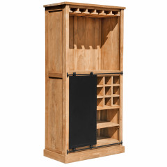 Armoire à vin 13 niches 1 porte en métal 90cm bois teck recyclé - YOGI