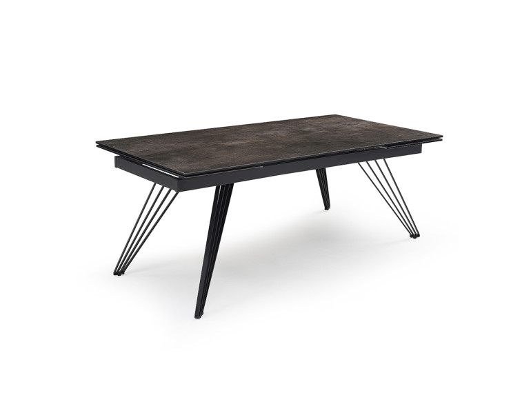 Table extensible en céramique grise 180/260 cm - 8 piètements - UNIK