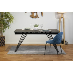 Table extensible en céramique grise 180/260 cm - 8 piètements - UNIK