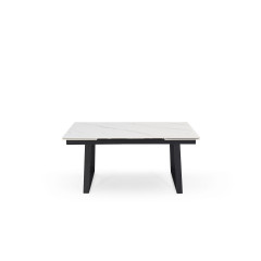 Table extensible céramique blanc marbré 180/260cm - 8 piètements - UNIK