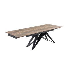 Table extensible céramique effet bois 180/260 cm - 8 piètements - UNIK