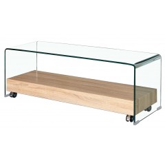 Meuble TV en verre transparent - vue 3/4 - GLASS