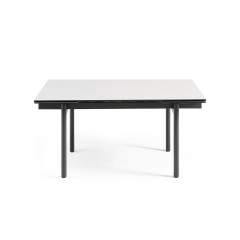 Table extensible en céramique blanche 180/260 cm - 8 piètements - UNIK