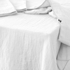 Nappe 150 x 250 cm double gaze de coton gaufrée - blanc chantilly - GAIA