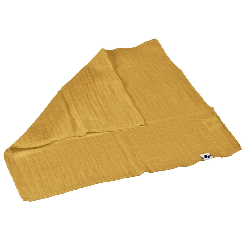 Lot de 3 serviettes 40x40 cm en gaze de coton - jaune safran - GAIA