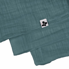 Lot de 3 serviettes 40x40 cm en gaze de coton - bleu canard - GAIA