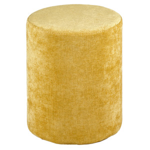 Pouf tube repose pied 41 cm cylindrique tissu doux - jaune - JOEL