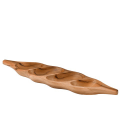 Plateau de présentation 49 cm pour apéro en bois de teck – TOMAS