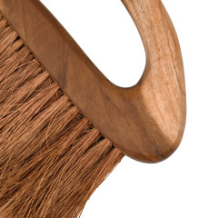 Brosse de nettoyage ergonomique à poils long et bois de teck - FIONA