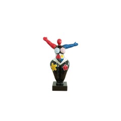sculpture femme 54 cm bras levées multicolore - statue décorative design contemporain  - LADY SUN