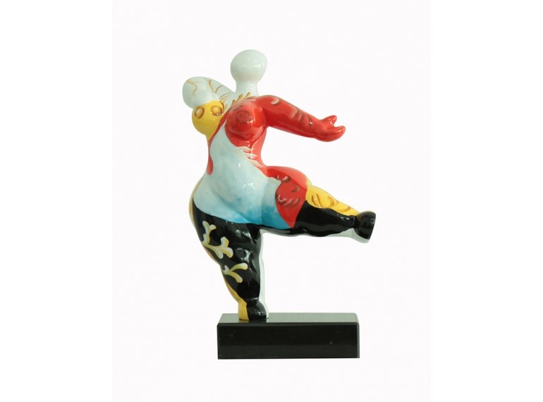 sculpture femme 33 cm danseuse multicolore - statue décorative design contemporain  - LADY SPAIN