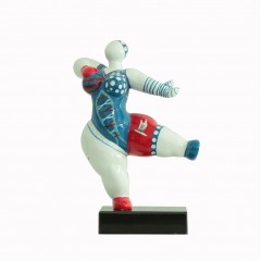 sculpture femme 33 cm danseuse pirate bleue et rouge - CAPTAIN LADY