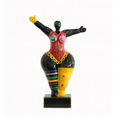 Sculpture Femme 34 cm Bras levées noire Multicolore H34 cm - HOP LADY