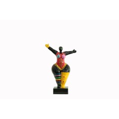 Statuette Femme 34 cm Bras levées noire Multicolore H34 cm - HOP LADY  2
