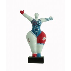 Statuette femme bleu/blanc/rouge H34 cm  - WOMEN MARINE