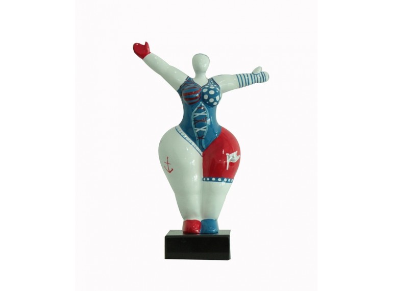 Statuette femme bleu/blanc/rouge H34 cm  - WOMEN MARINE