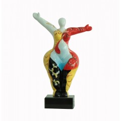 Statuette Femme Bras Levés multicolore H34 cm - ANDA LUCIA