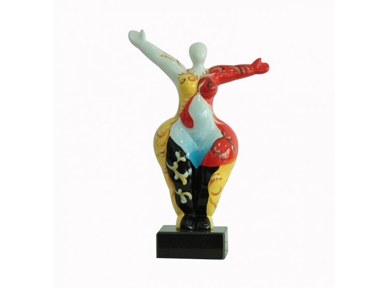 Statuette Femme Bras Levés multicolore H34 cm - ANDA LUCIA