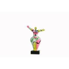 Statuette femme multicolore H34 cm - design contemporain - PINK DONNA