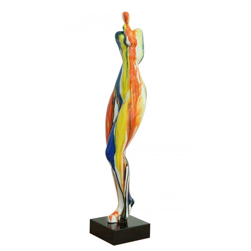 Sculpture Femme Multicolore - style abstrait peinture multicolore - CROSSED  WOMAN