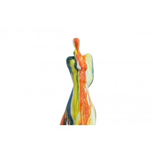Sculpture Femme Multicolore - style abstrait peinture multicolore zoom haut  - CROSSED  WOMAN