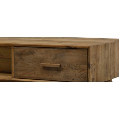 Table basse 1 tiroirs en pin recyclé - Zoom tiroir -  meuble déco montagne rustique - Collection CHALET