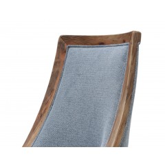 Chaise tissu gris en pin recyclé - zoom - ORIGIN