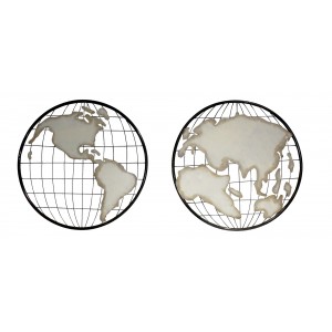 Tableau Cartes du monde en métal - déco murale - MAPPEMONDE
