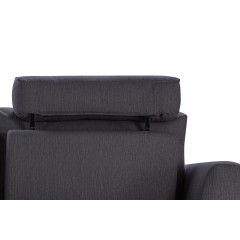 Canapé d'angle droit avec dossiers mobiles Gris anthracite - zoom têtière amovible - LUGANO