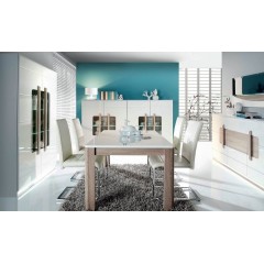 Table extensible Blanc Laqué - Vue en ambiance - SENSATION
