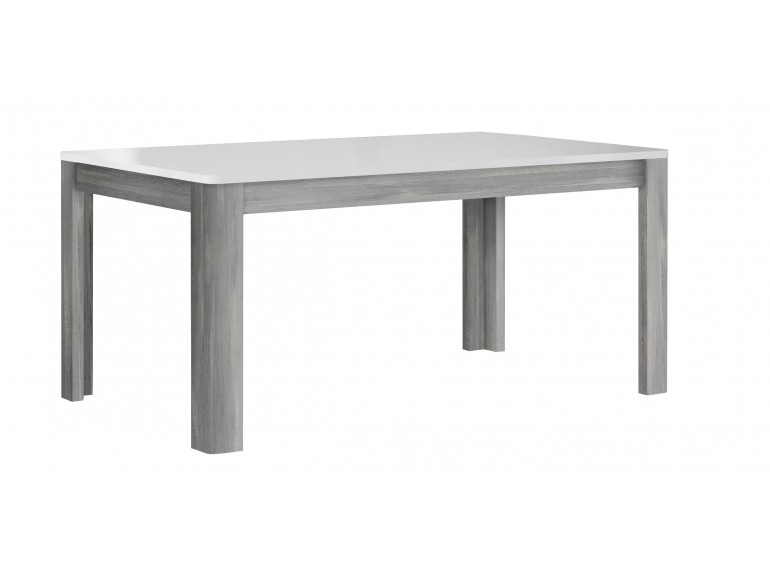 Table extensible Blanc Laqué - Vue de 3/4 - SENSATION